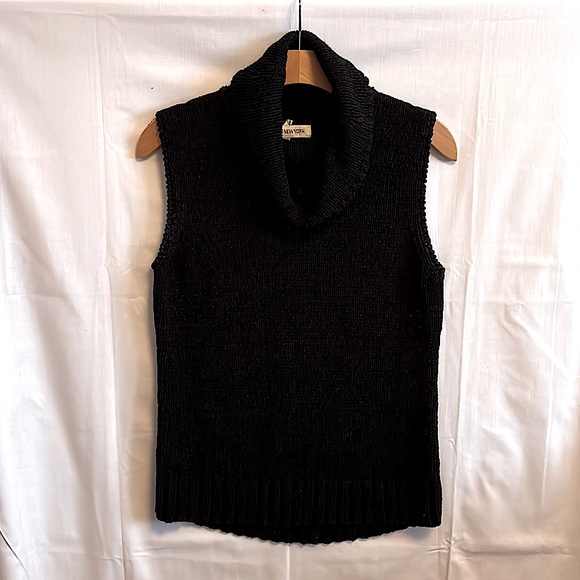 JONES NEW YORK Knit Sleeveless Turtleneck Vest // Size L - Picture 1 of 4
